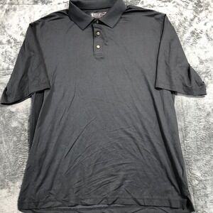 Pebble Beach Performance Polo Shirt Mens XL Black Pima Cotton Blend Stretch